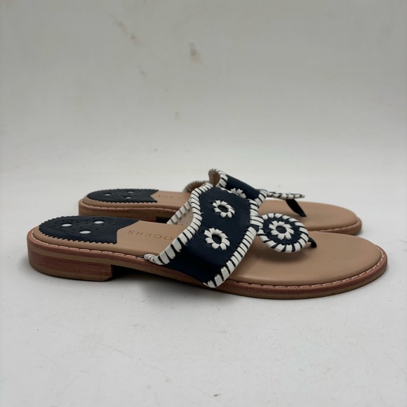 Jack Rogers Women’s 8.5 Navy Blue Heritage Jacks II Flats Sandals - Picture 1 of 5
